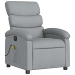 vidaXL Fauteuil de massage inclinable électrique gris clair tissu