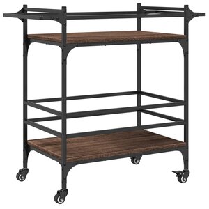 vidaXL Chariot de cuisine chêne marron 82x40x78 5 cm bois d'ingénierie