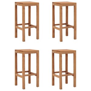 vidaXL Tabourets de bar lot de 4 bois de teck massif