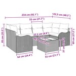 vidaXL Ensemble de canapé de jardin Gris 55 x 55 x 37 cm polyrotin