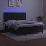 vidaXL Sommier à lattes de lit matelas et LED Noir 160x200 cm Velours