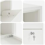 vidaXL Boîte de dépôt de colis avec porte Blanc 44 x 22 x 82 cm Acier