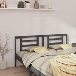 vidaXL Tête de lit Gris 206x4x100 cm Bois de pin massif