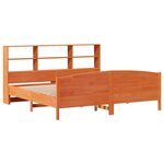 vidaXL Lit bibliothèque sans matelas cire marron 200x200 cm pin massif