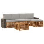 vidaXL Ensemble de canapés d'extérieur 6 Pièces Naturel et gris clair