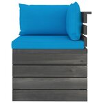 vidaXL Salon palette de jardin 4 Pièces avec coussins Bois de pin massif