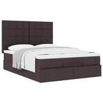 VidaXL Cadre de lit ottoman avec matelas marron foncé 140x190 cm tissu