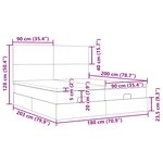 VidaXL Cadre de lit ottoman avec matelas gris foncé 180x200cm velours