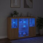vidaXL Buffets avec lumières LED 3 Pièces chêne sonoma bois d'ingénierie