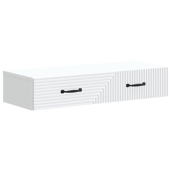 vidaXL Table d'appoint murale Blanc 87 5 x 34 5 x 17 cm