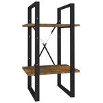 vidaXL Bibliothèque 2 niveaux Chêne fumé 40x30x70 cm Bois d'ingénierie
