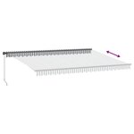 vidaXL Auvent manuel rétractable avec LED anthracite blanc 500x300 cm