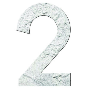 Numéro 2- Numéro adhésif pour boîtes aux lettres- Pierre véritable 50 mm  Albatre