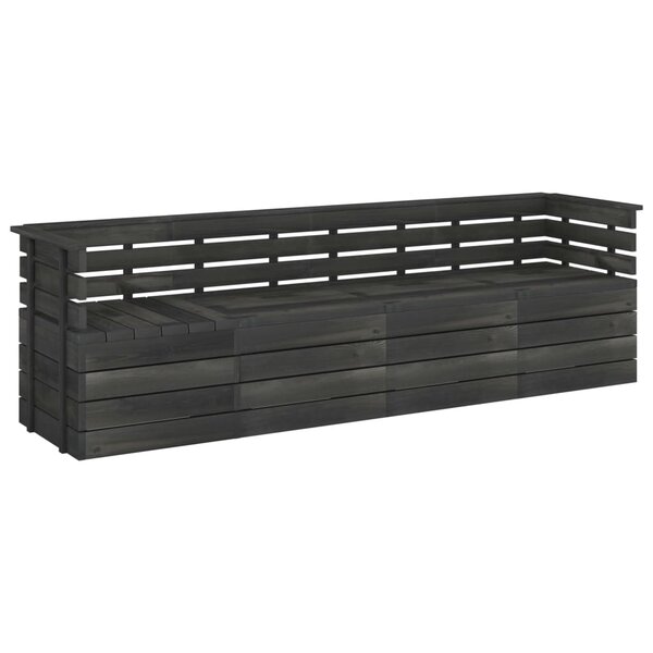 vidaXL Salon palette de jardin 4 places gris foncé bois de pin massif