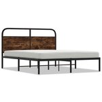 vidaXL Cadre de lit sans matelas 160x200 cm chêne fumé bois ingénierie