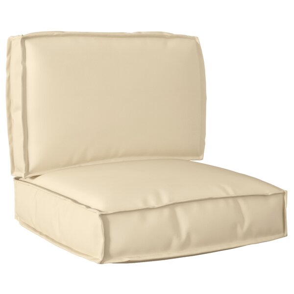 vidaXL Set de coussins de palette 2 Pièces Beige 60 x 60 x 12 cm