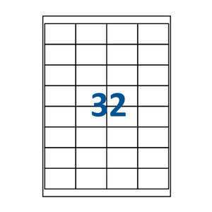 Lot de 100 Planches étiquettes autocollantes blanches sur feuille A4 : 51 x 34 mm (32 étiquettes par feuille  spéciales bons de transport)