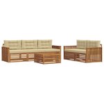 vidaXL Ensemble de canapés d'extérieur 6 pc Naturel et Beige
