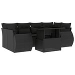 vidaXL Salon de jardin 7 Pièces avec coussins noir résine tressée