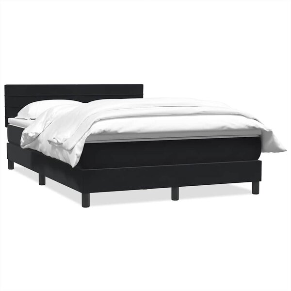 vidaXL Sommier à lattes de lit avec matelas noir 160x210 cm velours