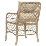 vidaXL Chaises de jardin avec coussins lot de 2 beige résine tressée