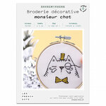 FRENCH KITS-French'Kits - Broderie décorative - Monsieur Chat-Kit créatif fabriqué avec amour en France