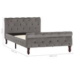 vidaXL Cadre de lit Gris Velours 100 x 200 cm