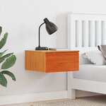 vidaXL Table de chevet avec tiroir 2 Pièces Marron cire 37 x 35 x 18 5 cm