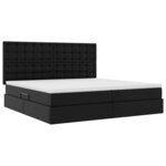 vidaXL Lit avec rangement et LED Noir 200 x 200 cm Simili cuir