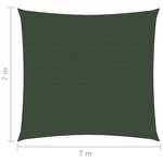 vidaXL Voile d'ombrage 160 g/m² Vert foncé 7x7 m PEHD