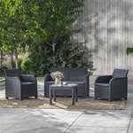 Keter Canapé 2 places de jardin Rosalie Graphite