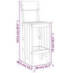 vidaXL Tabourets de bar 2 Pièces 40x48 5x115 5 cm bois massif douglas