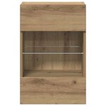 vidaXL Meubles muraux avec lumières LED pour TV 2 Pièces chêne artisanal