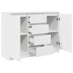 vidaXL Buffet avec tiroirs blanc 100 5x35x76 cm bois d'ingénierie