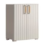 Keter Armoire de rangement basse Groove beige et sable