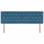 vidaXL Tête de Lit LED Argyle Manuel Bleu foncé 144 cm Velours