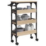 vidaXL Chariot de cuisine Chêne Sonoma 53 x 20 x 76 cm