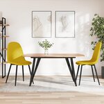 vidaXL Chaises à manger lot de 2 Jaune moutarde Velours