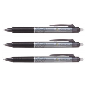 Stylo roller rétractable Frixion Ball Clicker 0 50 mm Noir x 3 PILOT