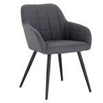 Chaise de salle à manger en lin gris foncé 19_0000414