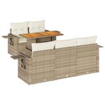 vidaXL Salon de jardin avec coussins 6 Pièces beige résine tressée