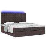 VidaXL Cadre de lit ottoman avec matelas marron foncé 200x200 cm tissu