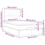 vidaXL Cadre de lit ottoman avec matelas crème 120x200cm tissu