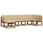 vidaXL Ensemble de canapés d'extérieur 7 Pièces Naturel et Beige
