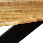 vidaXL Table à manger Bois de manguier brut massif et acier 120x77 cm