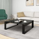 vidaXL Table basse Noir 100x100x35 cm Bois d’ingénierie