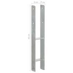 vidaXL Piquets de clôture 2 Pièces Argenté 9x6x60 cm Acier galvanisé