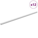 vidaXL Tige de placard 12 Pièces Argenté 764 x 15 x 29 mm