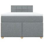 vidaXL Sommier à lattes de lit avec matelas Gris clair 120x200cm Tissu