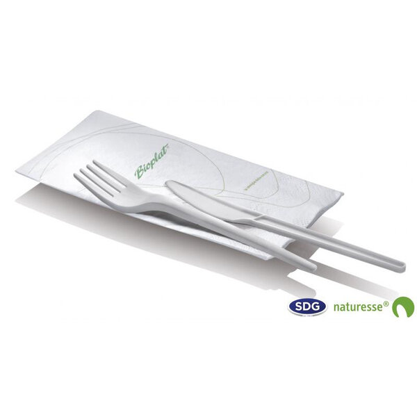 Set de couvert fourchette et couteau en cpla - sdg - lot de 100 -  - cpla